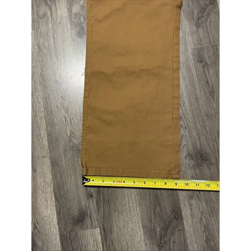 Dickies Carpenter Work Pants Mens 36x30 Brown Relaxed Fit Hammer Loop Cotton